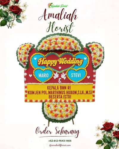 Karangan Papan Bunga Pernikahan di Kwaderan